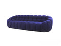 White Fabric Four-Seater Sofa