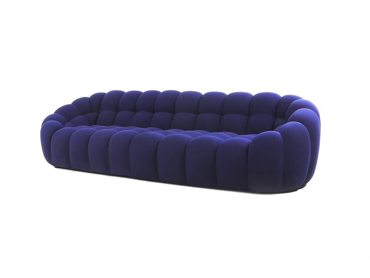 White Fabric Four-Seater Sofa
