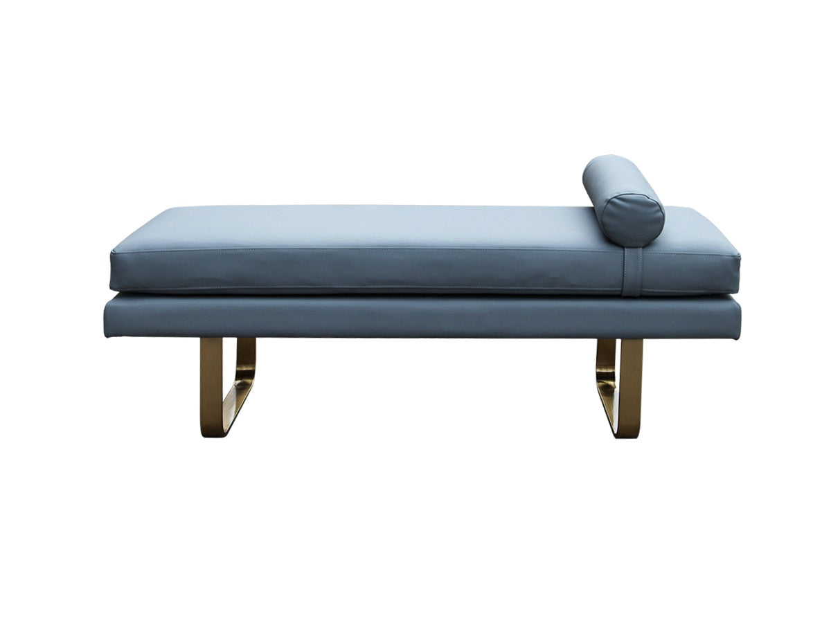 Upholstered Bed Bench with Wood and Stainless Steel Frame
