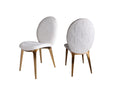 Curved-Back Upholstered Dining Chair with Tapered Legs
