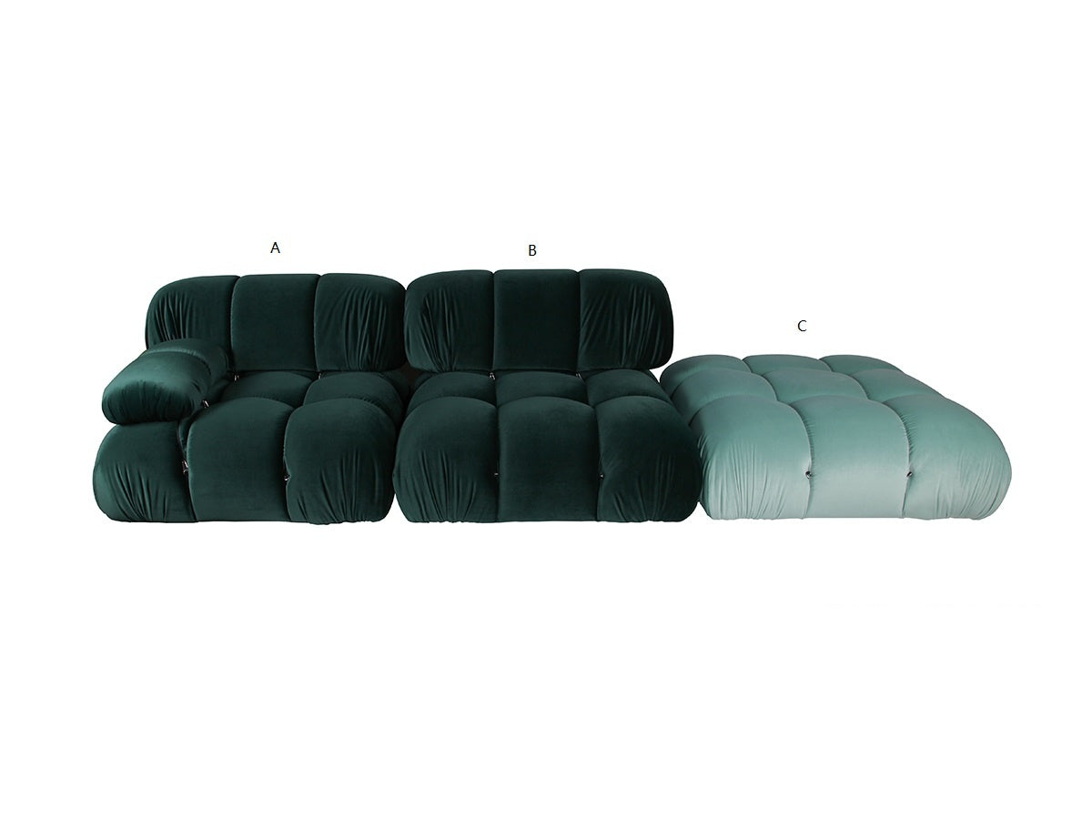 Flannel Modular Three-Piece Seating Set
