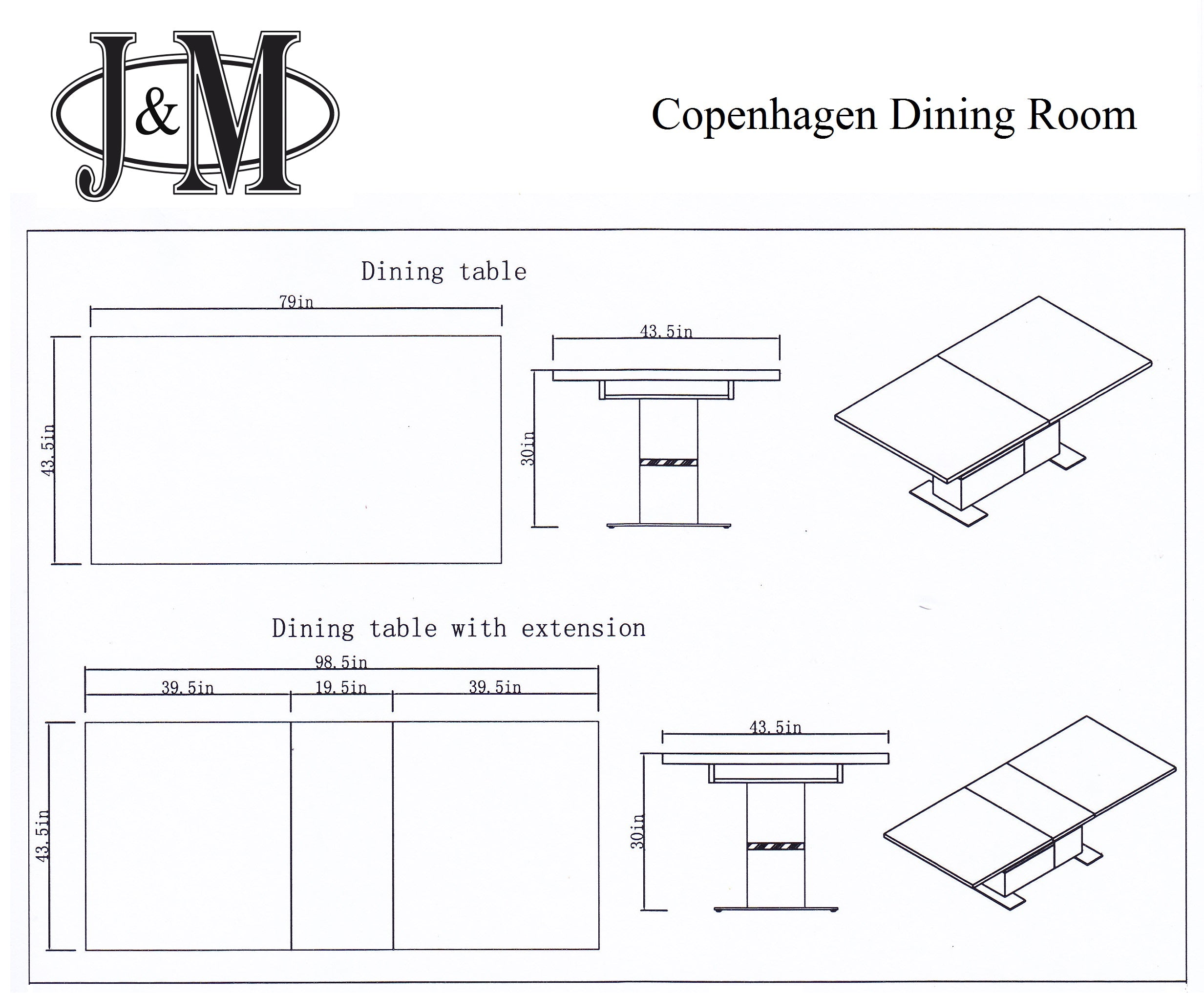 Copenhagen Chrome and Taupe Dining Table