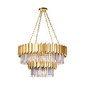 Seattle Two-Tier Brushed Gold Crystal Chandelier