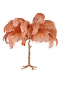 Coral Orange Feather Table Lamp
