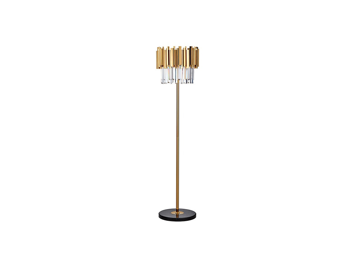 Gold Crystal Floor Lamp with Marble Base