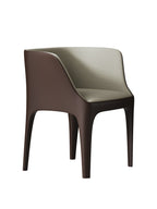 Metal-Frame Microfiber-Leather Dining Chair