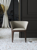 Metal-Frame Microfiber-Leather Dining Chair