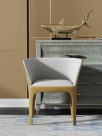 Metal-Frame Microfiber-Leather Dining Chair