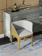 Metal-Frame Microfiber-Leather Dining Chair