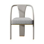 Gold-Tone Microfiber-Leather Dining Chair