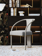 Gold-Tone Microfiber-Leather Dining Chair