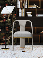 Gold-Tone Microfiber-Leather Dining Chair