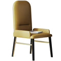 Metal-Frame Microfiber-Leather Dining Chair