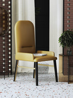 Metal-Frame Microfiber-Leather Dining Chair