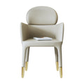 Metal-Frame Microfiber-Leather Dining Chair
