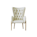 Wood-Frame Stainless-Steel Microfiber-Leather Dining Chair