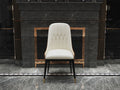 Wood-Frame Stainless-Steel Microfiber-Leather Dining Chair