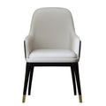 Wood-Frame Stainless-Steel Microfiber-Leather Dining Chair