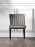 Gold-Tone Microfiber-Leather Dining Chair