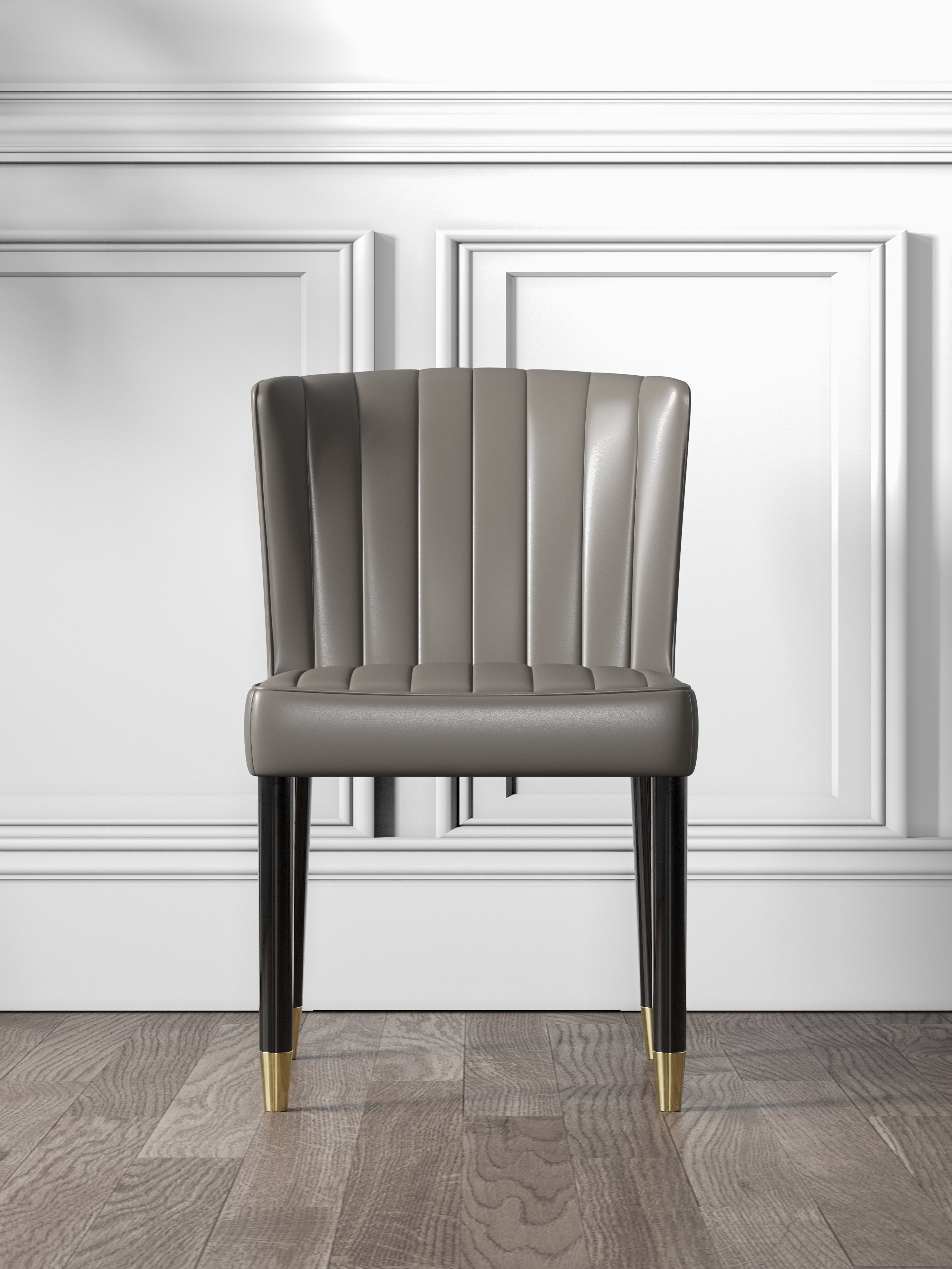 Gold-Tone Microfiber-Leather Dining Chair