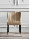 Gold-Tone Microfiber-Leather Dining Chair