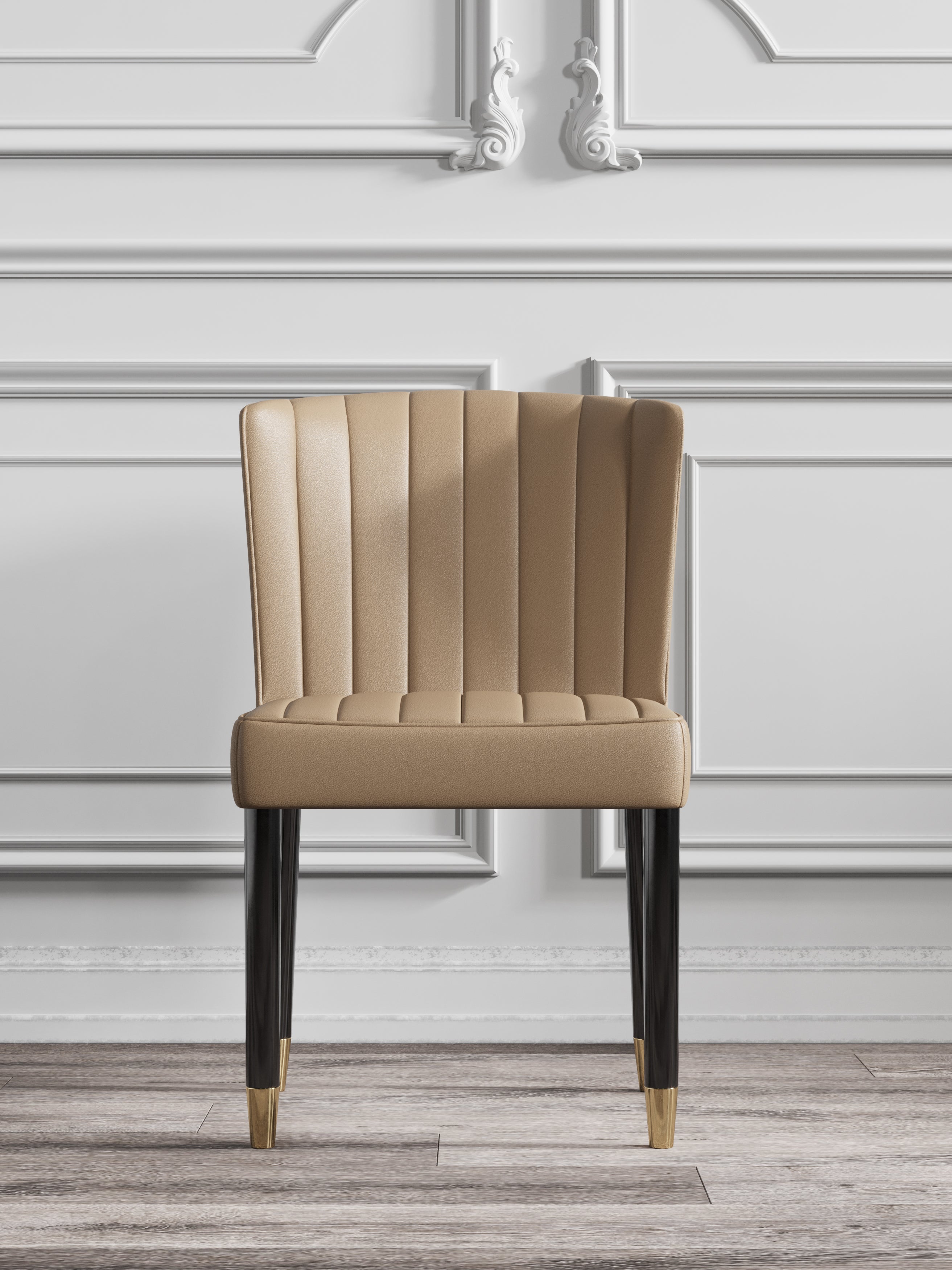 Gold-Tone Microfiber-Leather Dining Chair