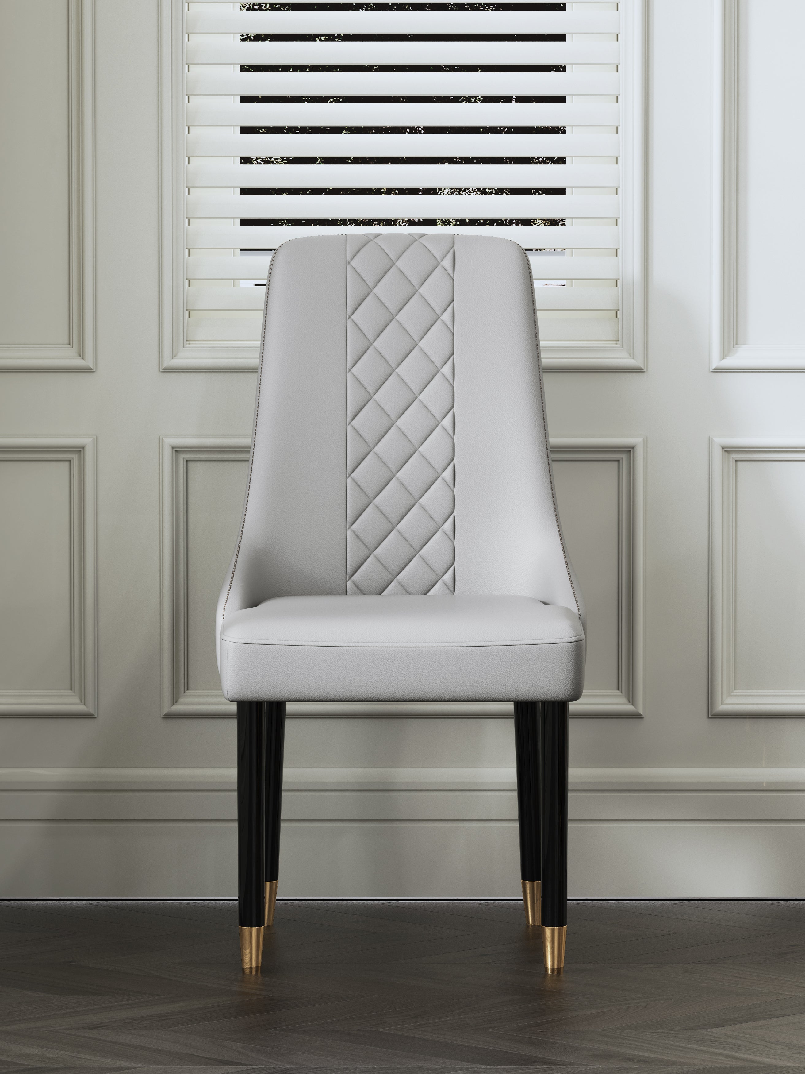 Gold-Tone Microfiber-Leather Dining Chair
