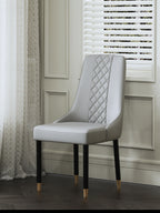 Gold-Tone Microfiber-Leather Dining Chair