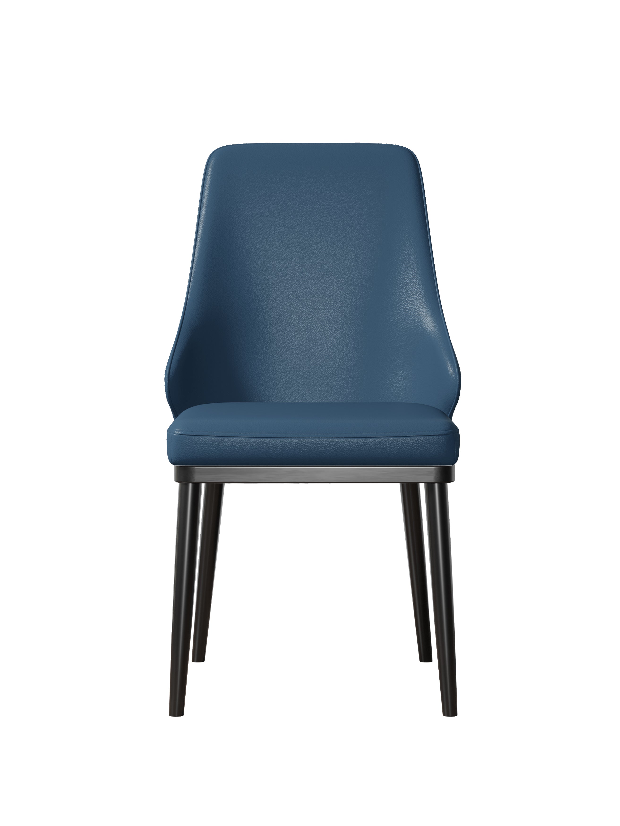 Metal-Frame Microfiber-Leather Dining Chair