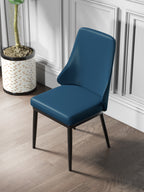 Metal-Frame Microfiber-Leather Dining Chair