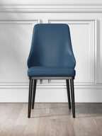 Metal-Frame Microfiber-Leather Dining Chair
