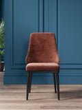 Metal-Frame Velvet Dining Chair