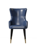 Metal-Frame Microfiber-Leather Dining Chair