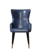 Metal-Frame Microfiber-Leather Dining Chair