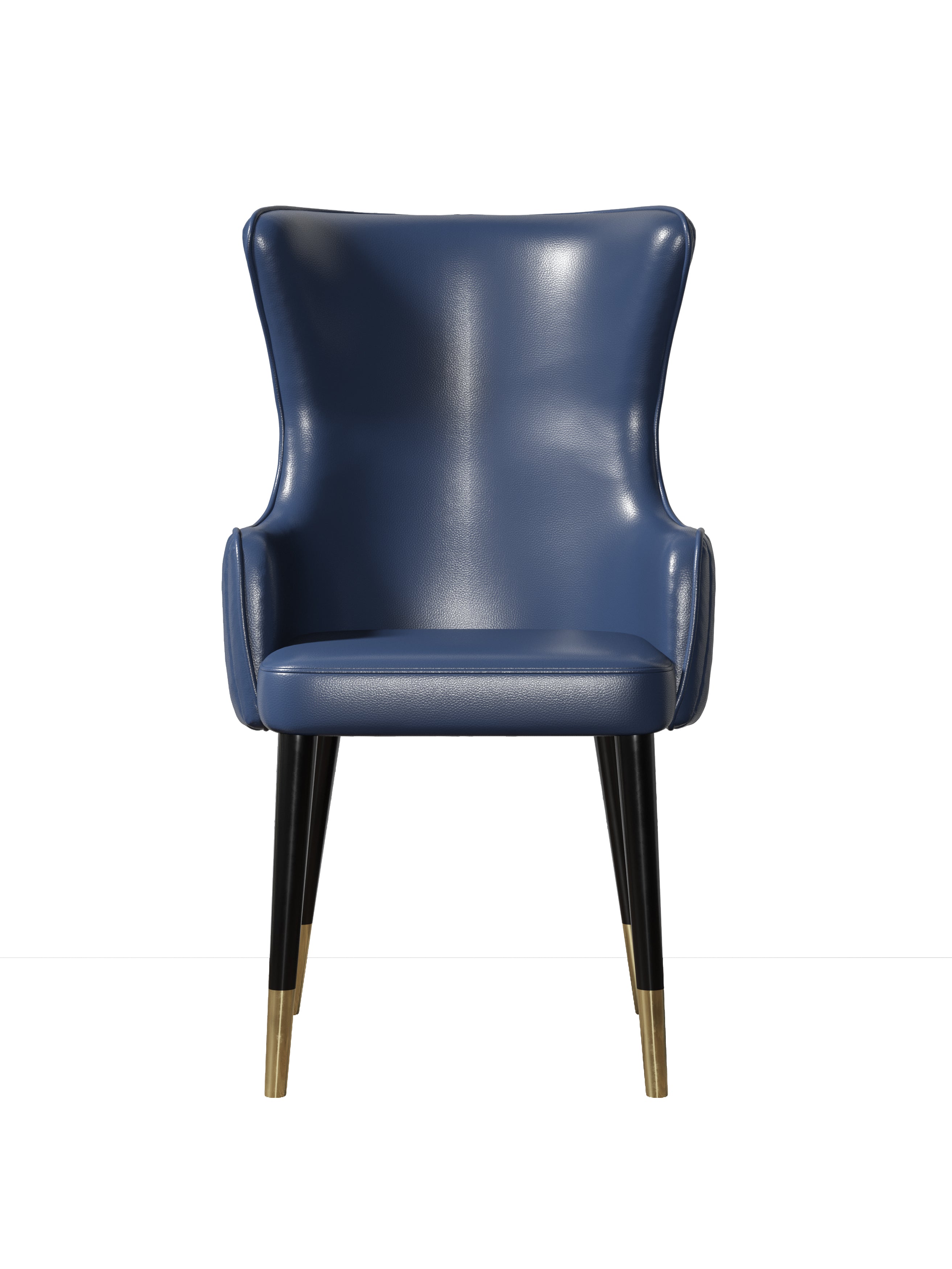 Metal-Frame Microfiber-Leather Dining Chair