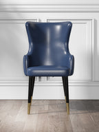 Metal-Frame Microfiber-Leather Dining Chair