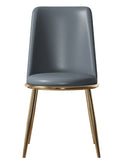 Metal-Frame Microfiber-Leather Dining Chair