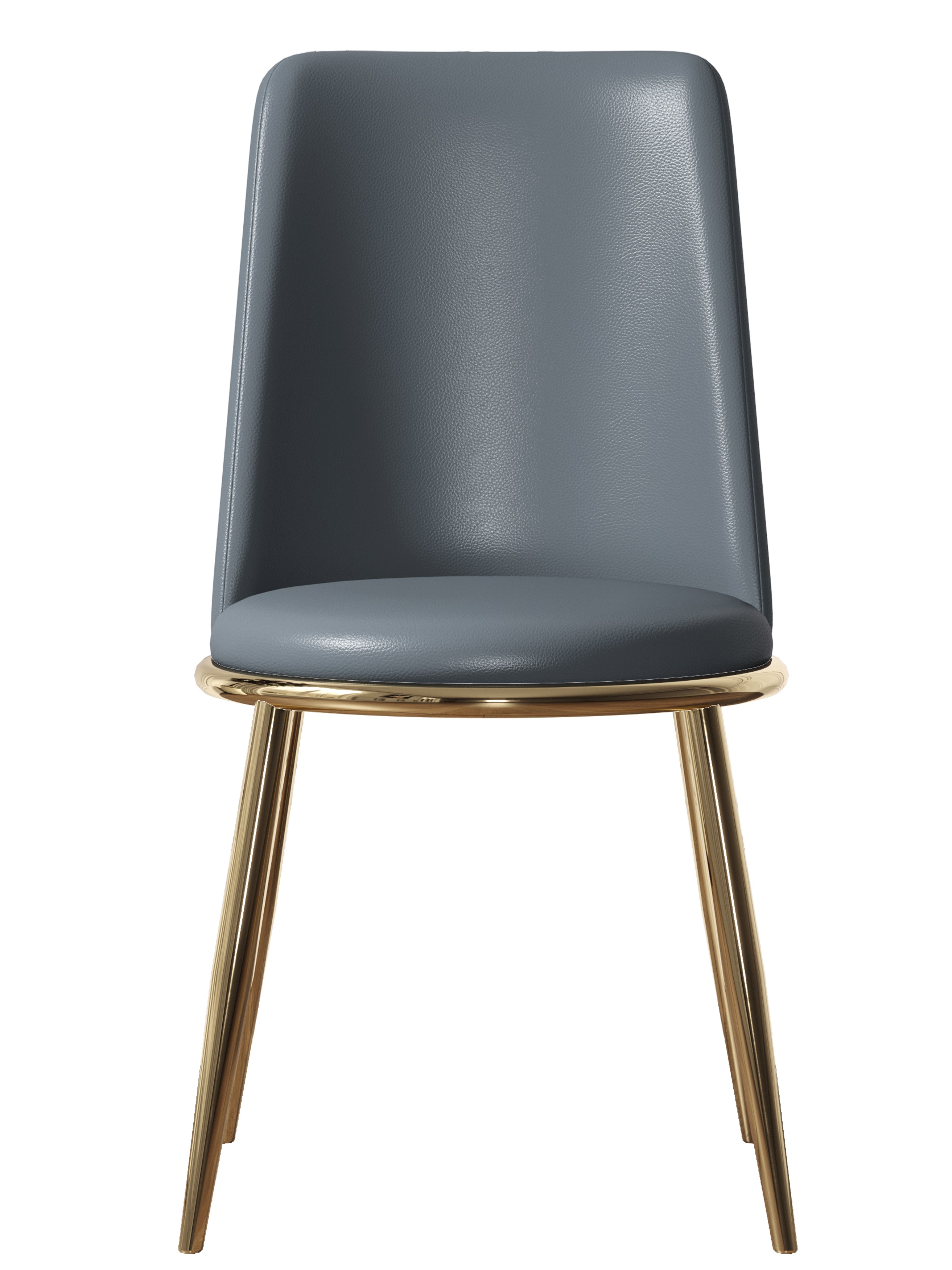 Metal-Frame Microfiber-Leather Dining Chair