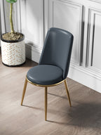 Metal-Frame Microfiber-Leather Dining Chair
