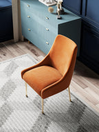 Wood-Frame Metal-Frame Velvet Dining Chair
