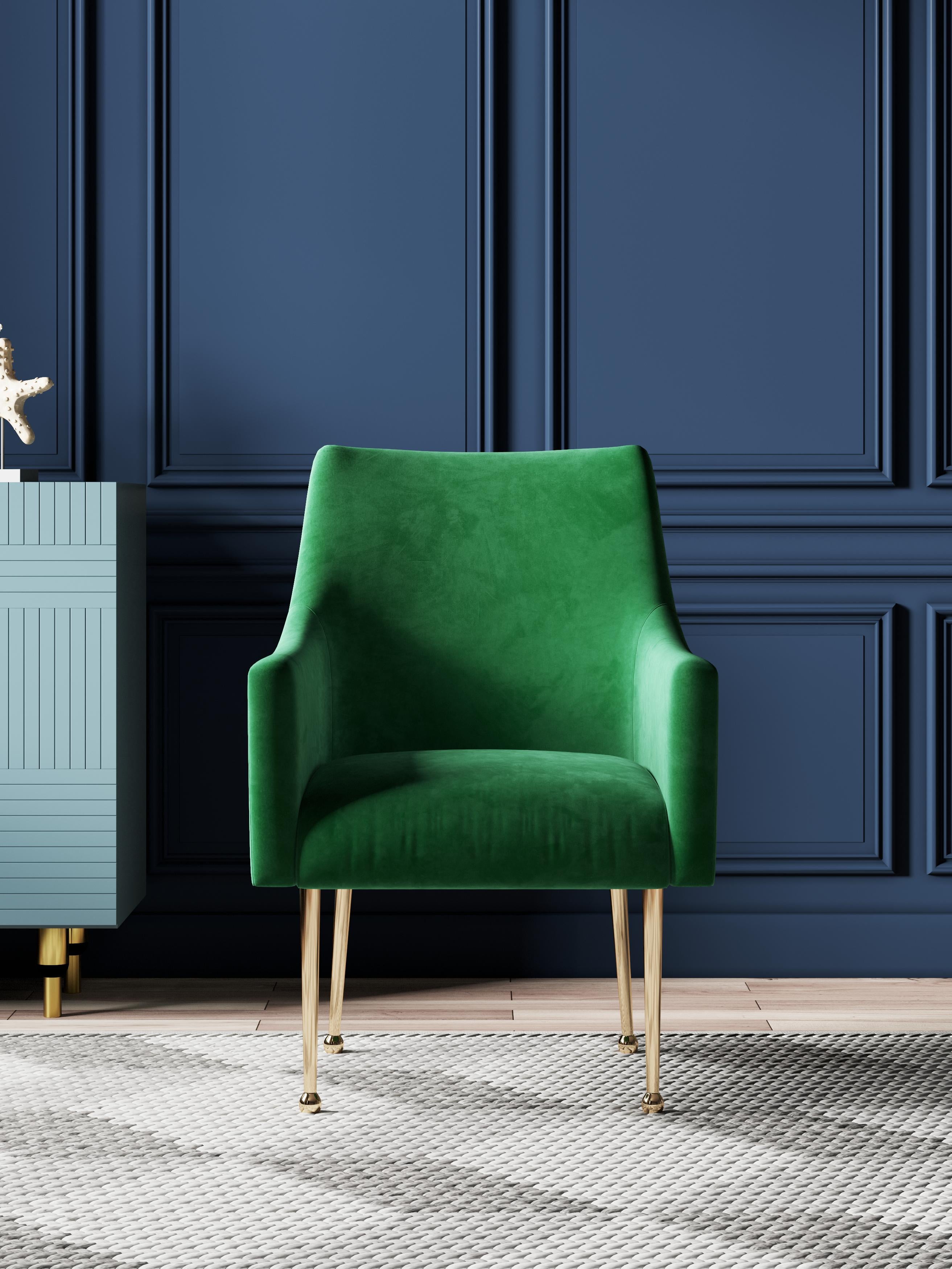 Wood-Frame Metal-Frame Velvet Dining Chair