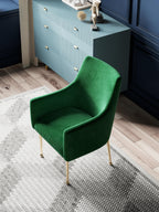 Wood-Frame Metal-Frame Velvet Dining Chair