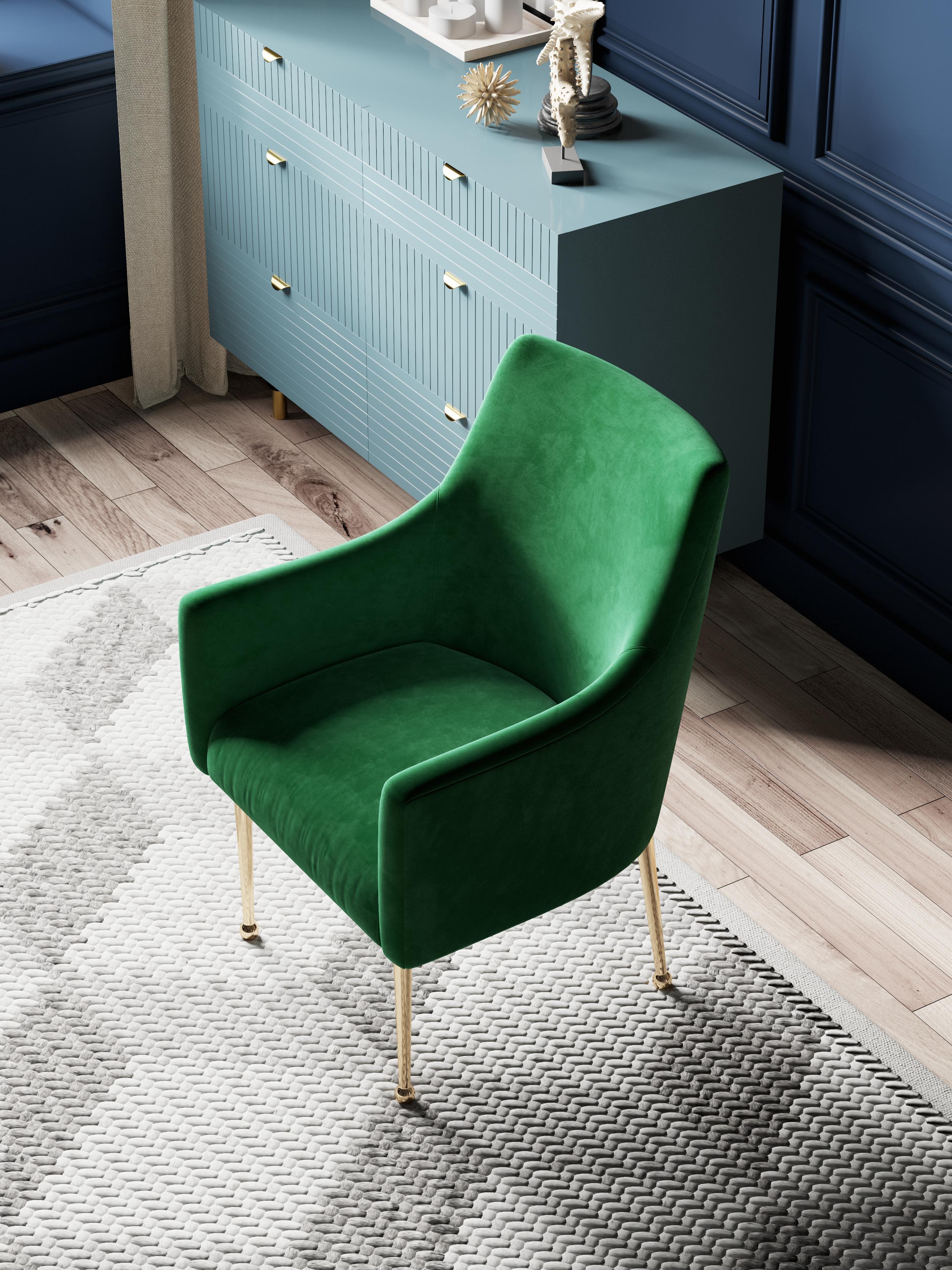 Wood-Frame Metal-Frame Velvet Dining Chair