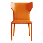 Metal-Frame Saddle-Leather Dining Chair
