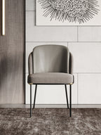 Gold-Tone Microfiber-Leather Dining Chair