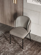 Gold-Tone Microfiber-Leather Dining Chair