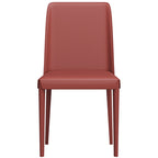 Metal-Frame Saddle-Leather Dining Chair