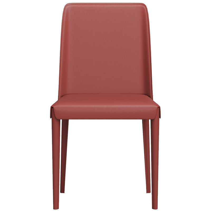 Metal-Frame Saddle-Leather Dining Chair