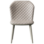 Metal-Frame Microfiber-Leather Dining Chair