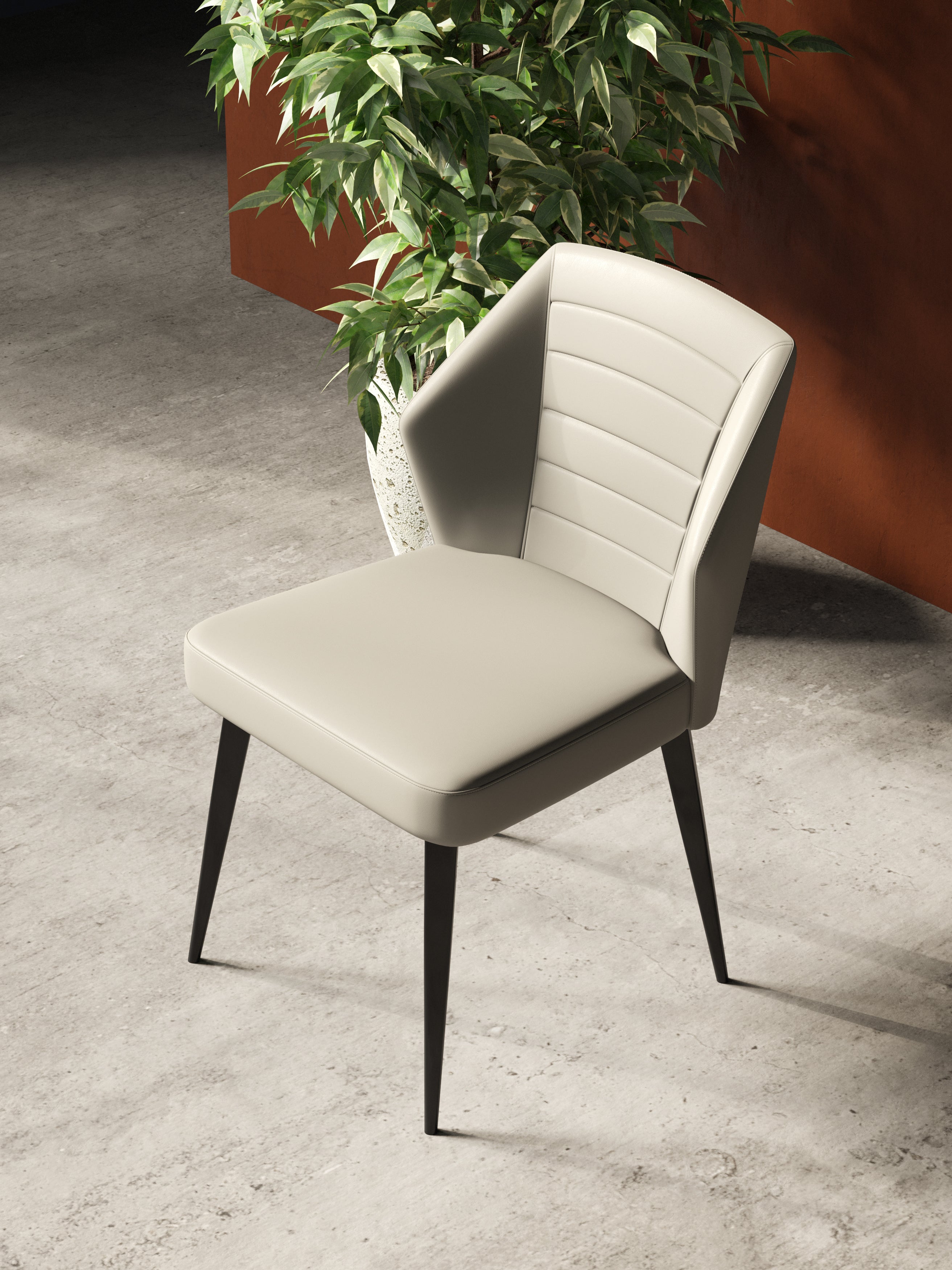 Upholstered Dining Chair with Stainless Steel Legs